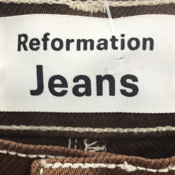 Reformation Cowboy High Rise Straight Leg Jeans, Color: Brown, Size: 26 - Picture 4 of 5